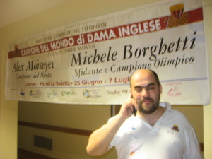 Michele Borghetti Campione del Mondo di dama oggi ricevuto al